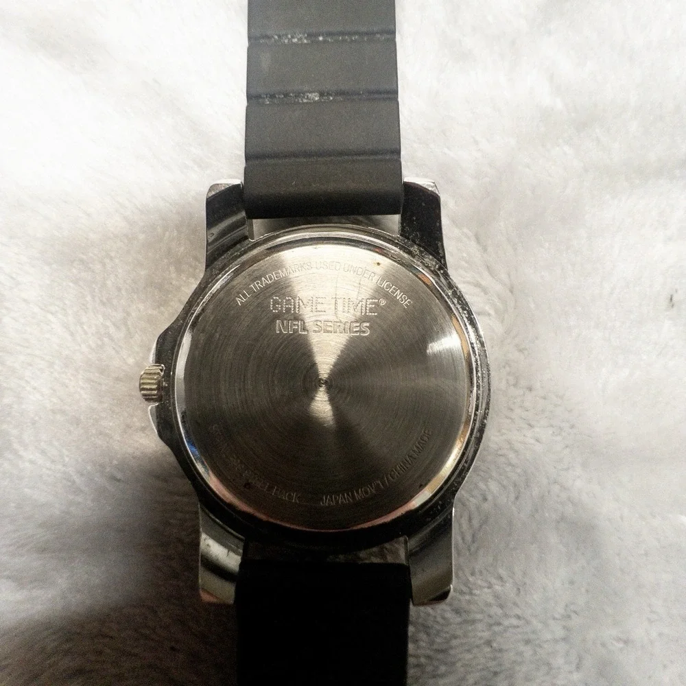 DALLAS COWBOYS BLACK BAND WATCH GAMETIME Mens 40mm NEW BATTERY